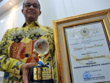 Pemprov DKI Raih Penghargaan Bhumandala Kanaka Simpul Jaringan Terbaik