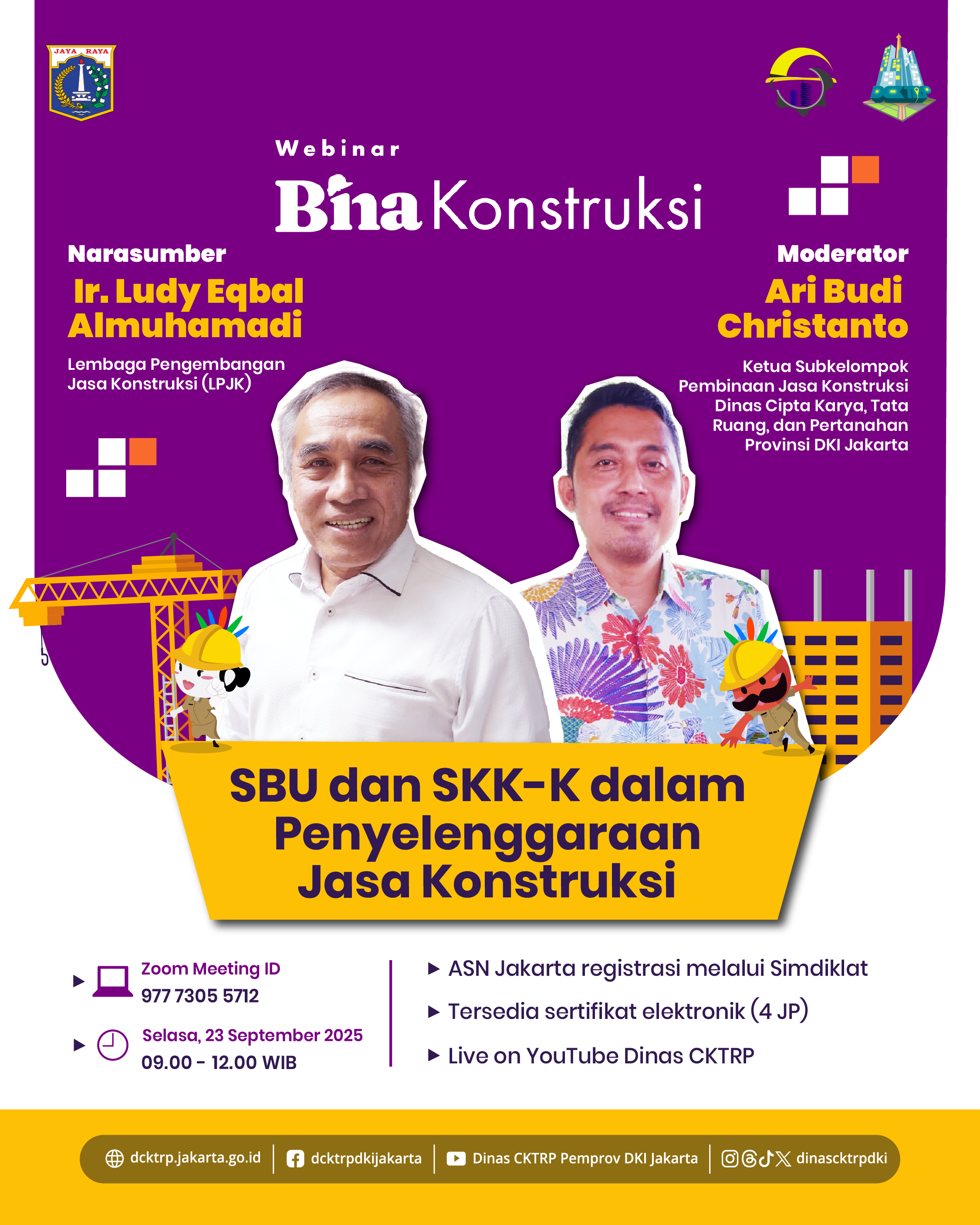 Gambar event: Webinar Bina Konstruksi - SBU dan SKK-K dalam Penyelenggaraan Jasa Konstruksi